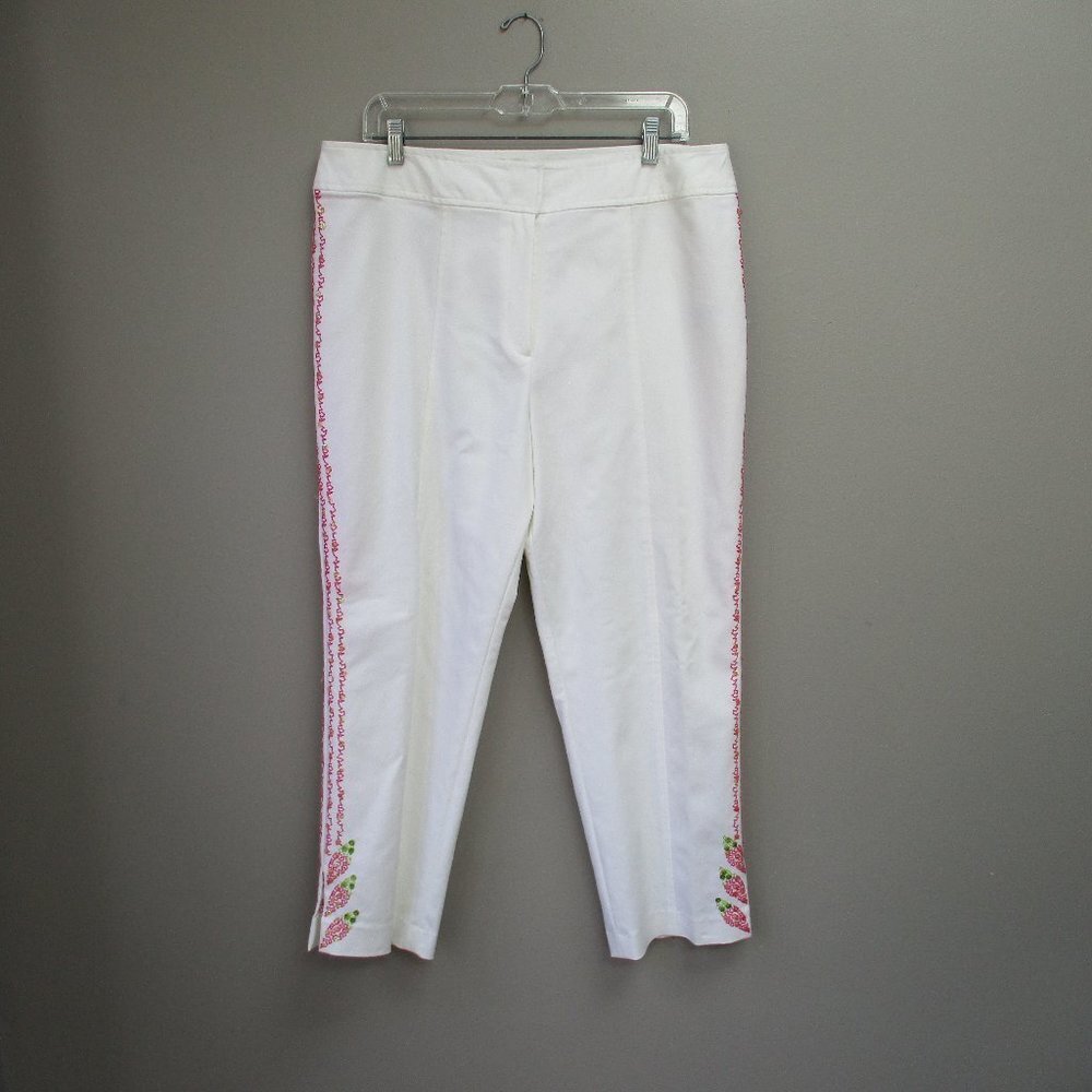 Juliana Collezione White Dress Pant Pink Accent 14